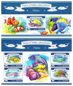 t9, Maldives MNH stamps 2019 marine life fish