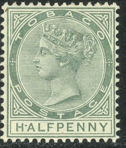 TOBAGO 1882-96 QV 1/2d Green Portrait Issue Sc 15 MLH