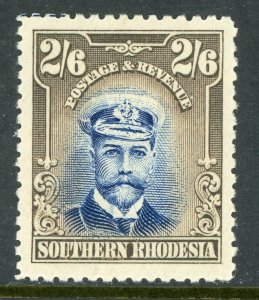 Southern Rhodesia 1924 British KGV 2'6p Blue & Sepia Scott #13 Mint A891