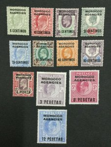 MOMEN: MOROCCO AGENCIES SG #112-123 1907-12 MINT OG H LOT #194539-3019