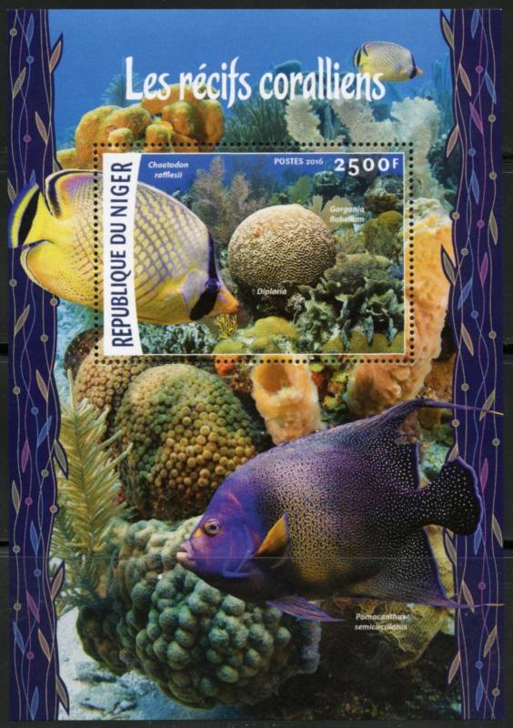 NIGER 2016 CORAL REEFS SOUVENIR SHEET MINT NEVER HINGED