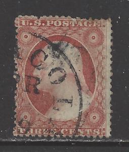 #26 US 3 CENT DULL RED WASHINGTON-USED-N/G-FINE