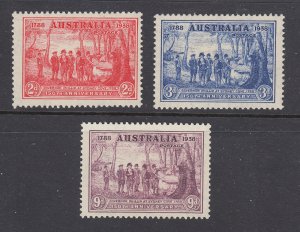 Australia Sc 163-165 MLH. 1937 NSW Sesquicentennial, complete set