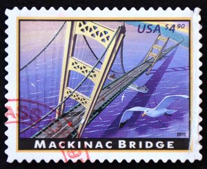 U.S. Used Stamp Scott #4438 $4.90 Mackinac Bridge. CDS Cancel. Choice!