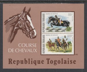 Togo C233A Horses Souvenir Sheet MNH VF