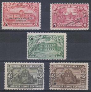 COSTA RICA 1926 Sc 143-146 FULL SET OF PERF PROOFS + SPECIMEN UNUSED F,VF RARE 