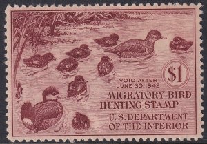 RW8 U.S. 1941 Federal Duck Stamp $1.00 MNH CV $225.00