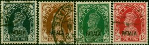 Patiala 1941 Set of 4 to 1a SG98-101 Fine Used