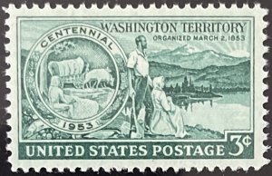 Scott #1019 1953 3¢ Washington Territory MNH OG XF