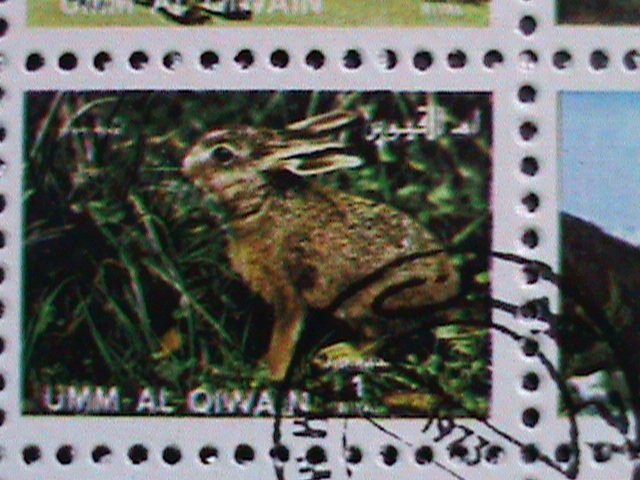 UMM AL QIWAIN-COLORFUL LOVELY WORLD WILD ANIMALS CTO MINI SHEET VERY FINE