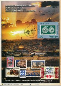 POLAND 1998 TEL AVIV STAMP EXHIBIT JERUSALEM S/LEAF # 2