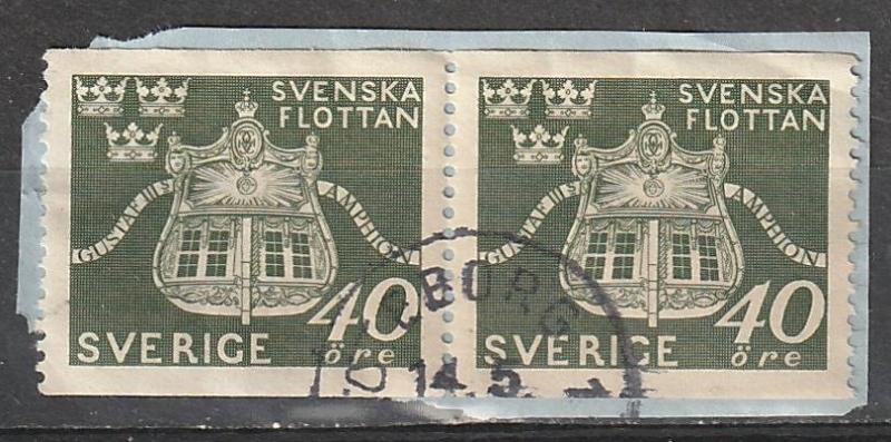 #354 Sweden Used Coil Pair on paper