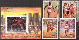 Niger 1984 Olympics Games Los Angeles Mi.900/03 Bl. 42 MNH