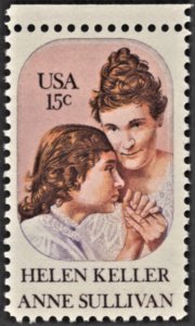 US 1824 MNH VF 15 Cent Helen Keller/Anne Sullivan