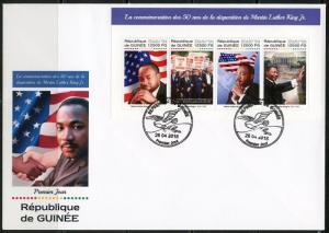 GUINEA 2018  50th MEMORIAL OF MARTIN LUTHER KING  Jr. SHEET FDC