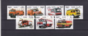 SA19i Cambodia 1987 Fire Trucks used stamps