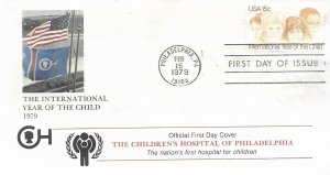 1979 FDC, #1772, 15c International Year of the Child, Children's Hospital