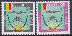 Mali - 1964 Flag & Emblem - x 2 3f- 5f  Mint NH- SG O92-93