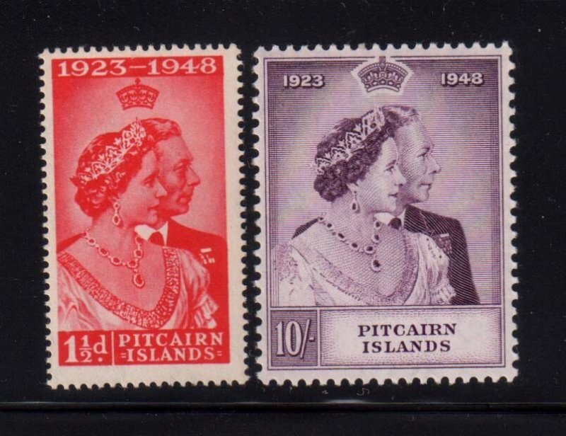 Pitcairn Island 1948 Silver Wedding Sc 11-12 MNH