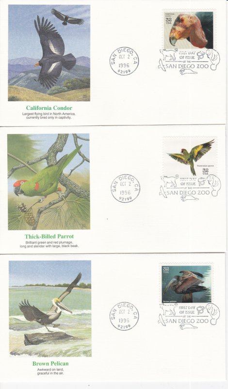 United States # 3105a-o, Endangered Species, Fleetwood First Day Covers