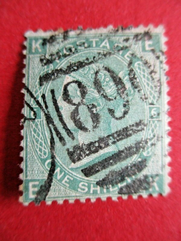 SG117 1/- Green Plate 6 1871 Windsor 890 Duplex Used Victoria Surface Printed GB