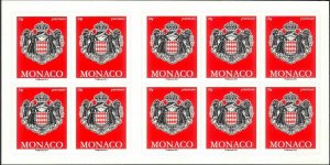 Monaco 2014 -  Coat-of-Arms  MNH Bklt pane of 10  # 2775a