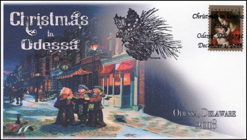 18-332, 2018, Christmas, Pictorial Postmark, Event Cover, Odessa NY