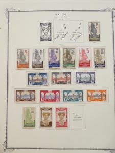 EDW1949SELL : GABON Very clean Mint & Used collection on album pages. Cat $873.