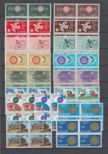 Spain Collection Europa CEPT in blocks 1960-1970( missed 1963 issue) MNH Luxe