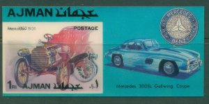 Ajman 1972 Mi#MS376 Traditional & Moderm Automobiles, 3d plastic coated MS MLH