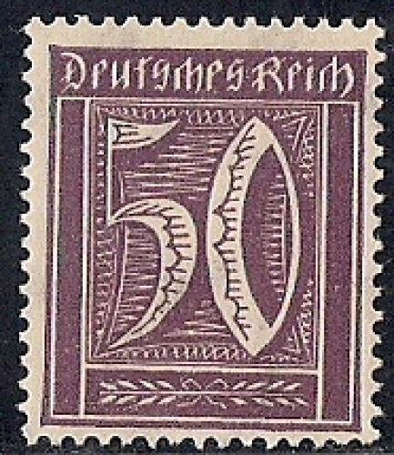 Germany #167  50 PF Numeral, Violet, Mint OG NH F-VF