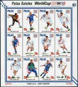 Palau 346-348 al sheets,MNH.Michel 804-839. World Cup Soccer,US-1994.Players.