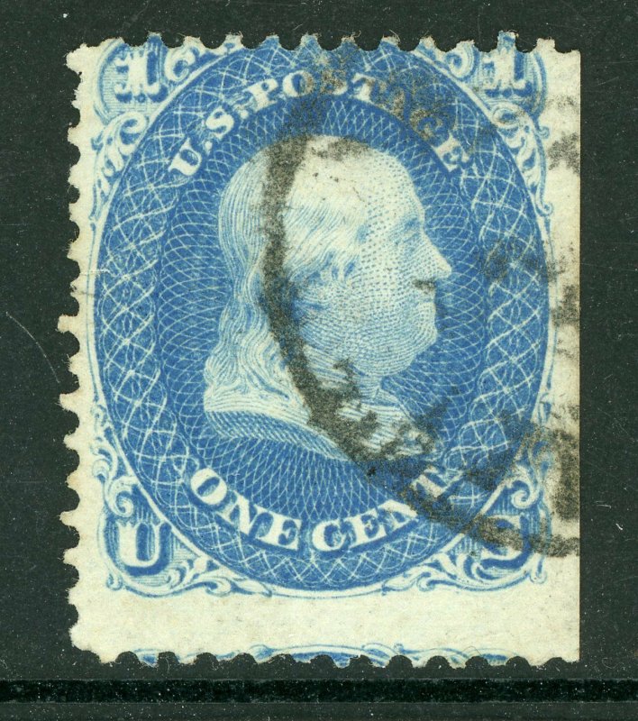 USA 1861 Franklin 1¢ Dark Ultramarine Scott #63a Fine Used D528 ⭐⭐⭐⭐⭐⭐