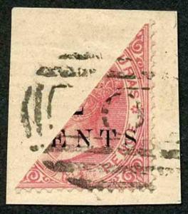 British Honduras SG25b 2c on 6d Bisected on Piece