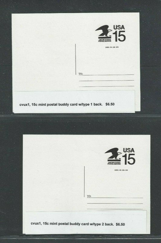 CVUX1-3 Group Of 8 Different Mint Postal Buddy Cards Each Identified 