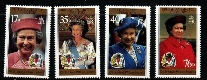 BRITISH ANTARCTIC TERR. SG270/3 199670th BIRTHDAY OF QUEEN ELIZABETH MNH