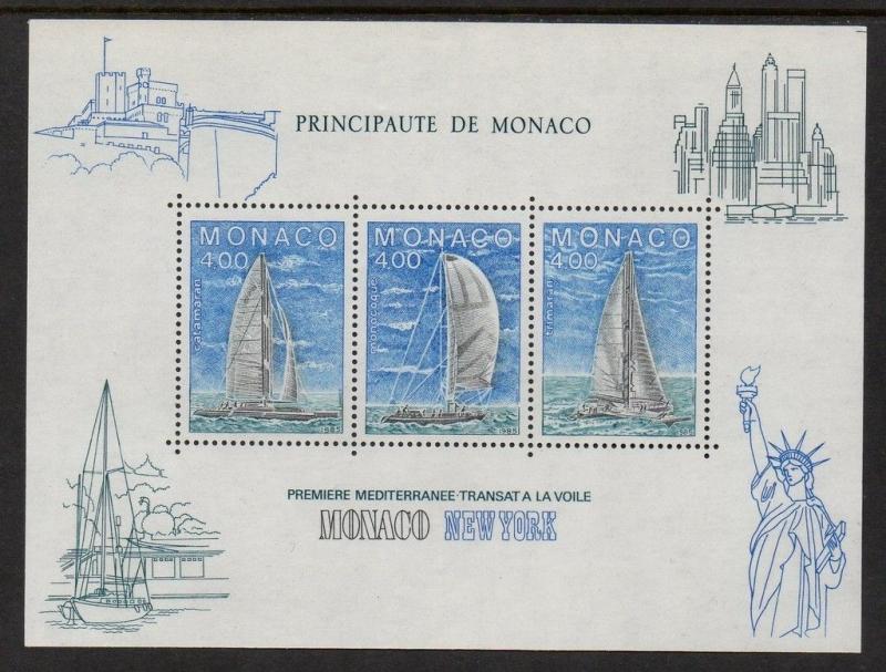 Monaco 1985 Transatlantic Yachting Race SS VF MNH (1486)