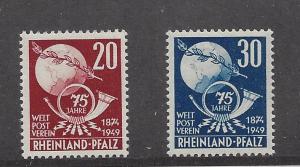 Germany (Rhein-Palatinate),6N41-42, UPU Type Singles,**H**