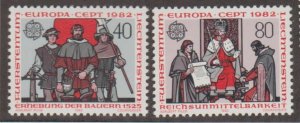 Liechtenstein Scott #733-734 Stamps - Mint NH Set