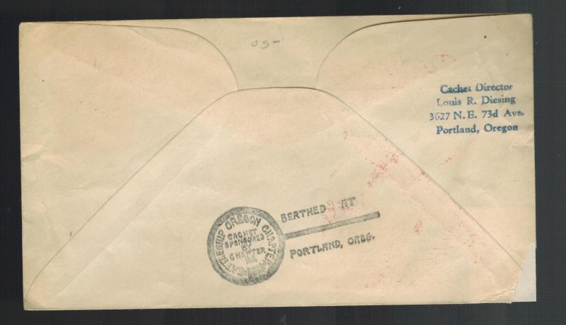 1930s Palestine Cover to USA Posted at Sea SS Laura paqueboat