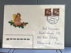 Lithuania 1991 to Denmark stamps cover R29369