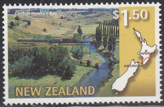 New Zealand 1997 MNH Sc 1450 $1.50 Central Hawke's Bay Scenic Trains