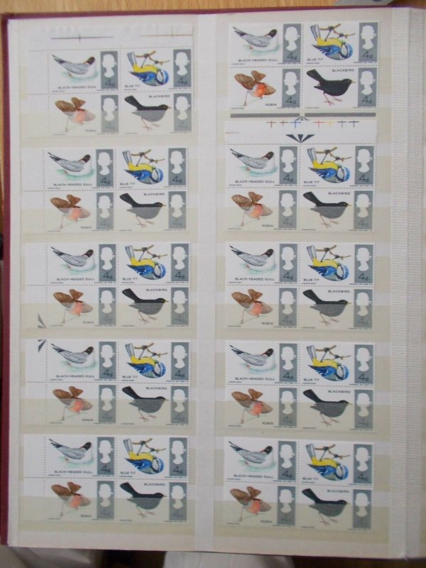 GB Wholesale Offer 1966 Birds Phosphor x 10 Sets UM Se-tenants Intact & FREE p&p