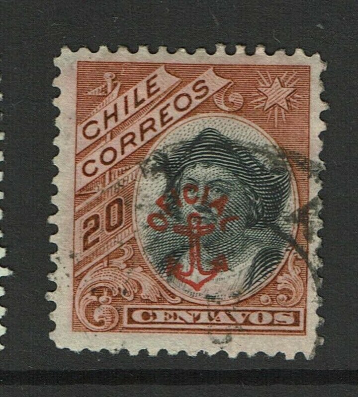 Chile SC# O14, Used, dealer mark on back - S12424