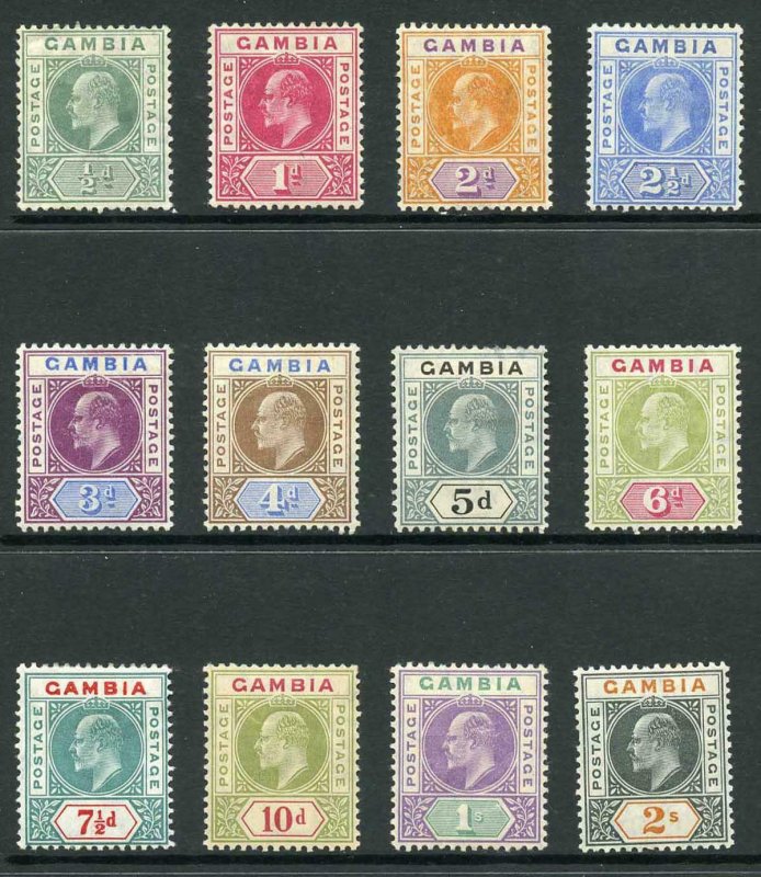 Gambia SG57/68 1904-06 KEVII Wmk Mult Crown CA Set of 12 M/M