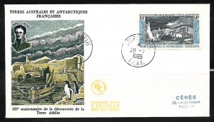 FSAT/TAAF - FDC - 50fr 125th ANNIVERSARY OF THE DISCOVERY OF ADELIE LAND