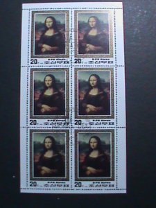 ​KOREA-1986-SC#2580-FAMOUS PAINTINT-MONA LISA-BY DA VIRCI-CTO LARGE SHEET VF