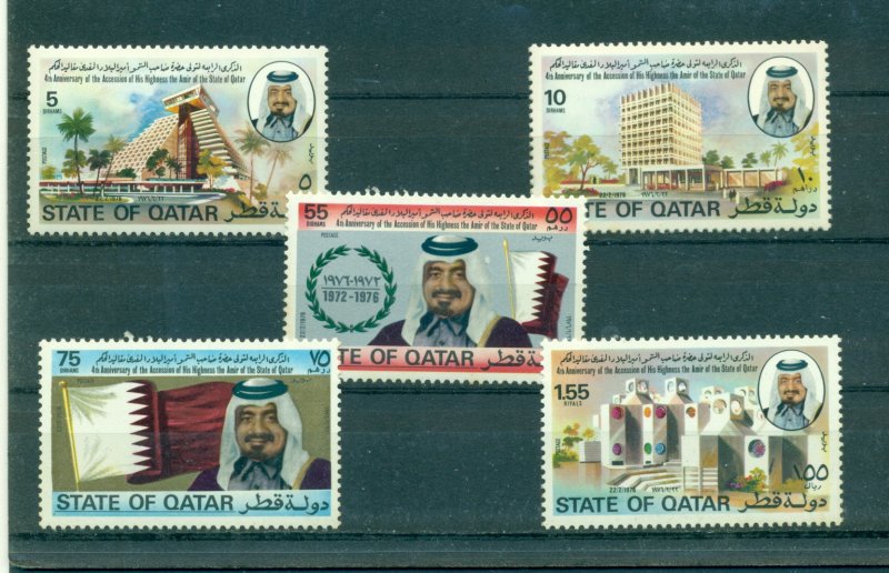 Qatar - Sc# 460-5. 1976 4th Ann. Sheik Khalifah. MNH $24.10.