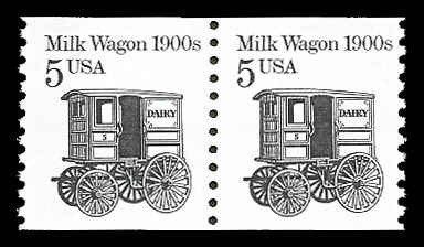 PCBstamps   US #2253 Coil Pair 10c(2x5c) Milk Wagon, MNH, (10)