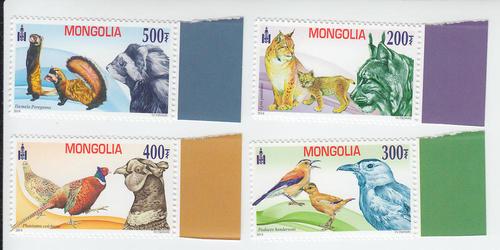 2014 Mongolia Red Book Birds & Animals (4) (Scott 2795-98) 